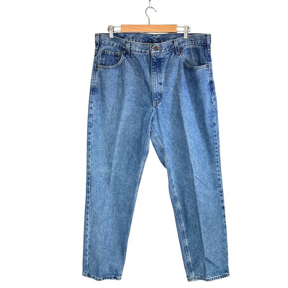 Carhartt B18 Traditional Fit Tapered Denim Jeans Stonewash Medium Blue 40x30 - Picture 1 of 15
